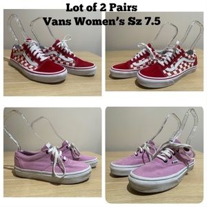 🛹WOMENS VANS OFF THE WALL…LOT OF 2 PAIRS WOMENS Sz 7.5…EXCELLENT CONDITION…